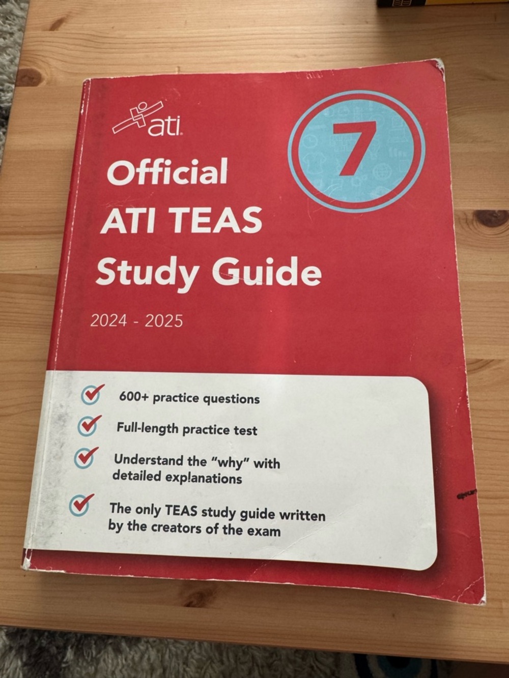Official ATI TEAS Study Guide 7 - Red & White